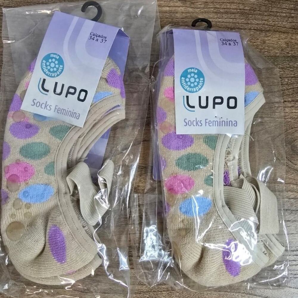 Lupo Womens Sock color 6070 Pilates Yoga BUNDLE OF 2